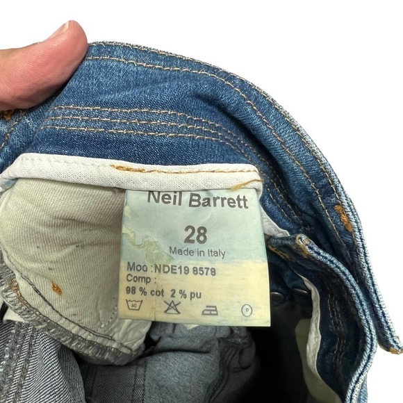 Neil Barrett Flare Blue Jeans Low Rise‎ Size 28 - Picture 7 of 11